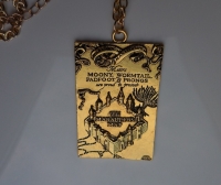 Marauders map necklace Gold / Ketting Goud