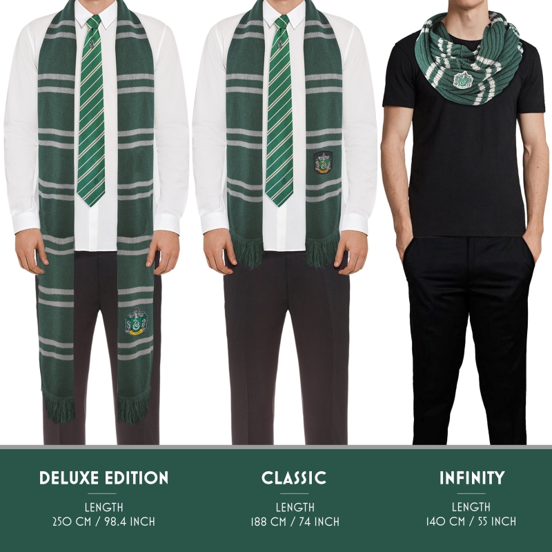 Harry Potter Slytherin House Quidditch Scarf - Officially Licensed Acrylic Scarf