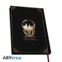 Harry Potter: Hogwarts Crest (Black / Zwart)Premium A5 Notebook / Notitieboek