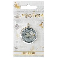 Harry Potter Floating Charm Locket Necklace with 3 charms Snitch Deatlhy hallows and Platform 9 3/4