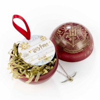 Harry Potter: Hogwarts Crest (Golden Snitch Necklace) Christmas Bauble/ Kerstbal
