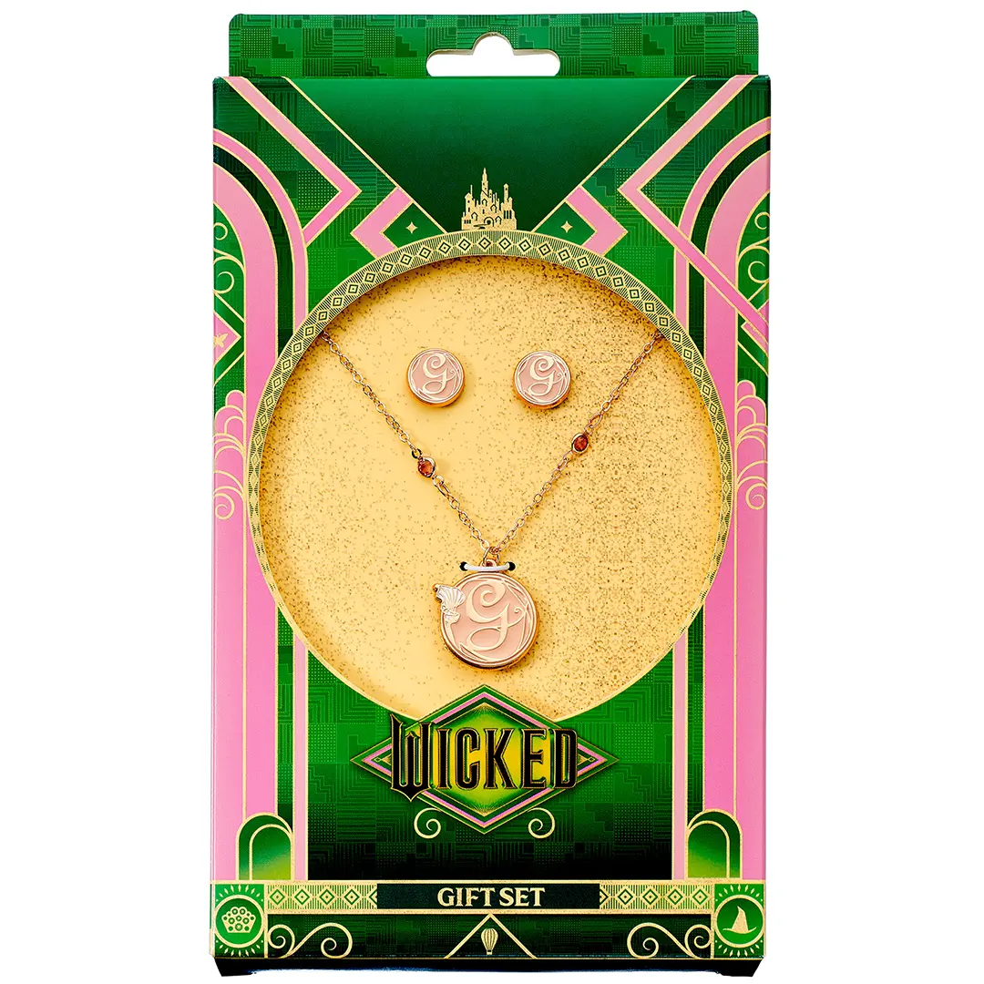 Wicked: Glinda Necklace and Stud Earrings Gift Set (Pink)