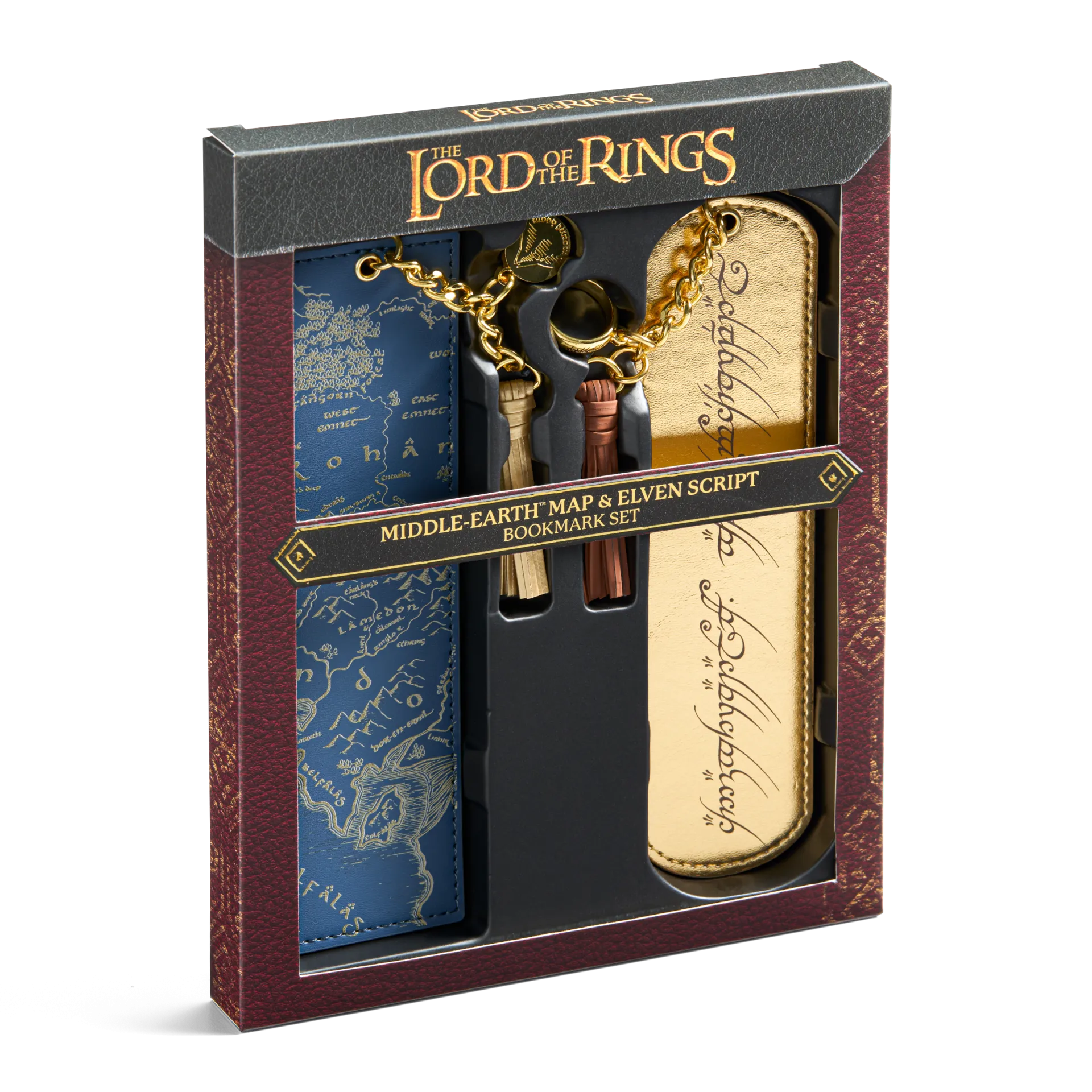 The Lord of the Rings: Middle- Earth Map & Elvish Script Bookmark Set (2-Pack)