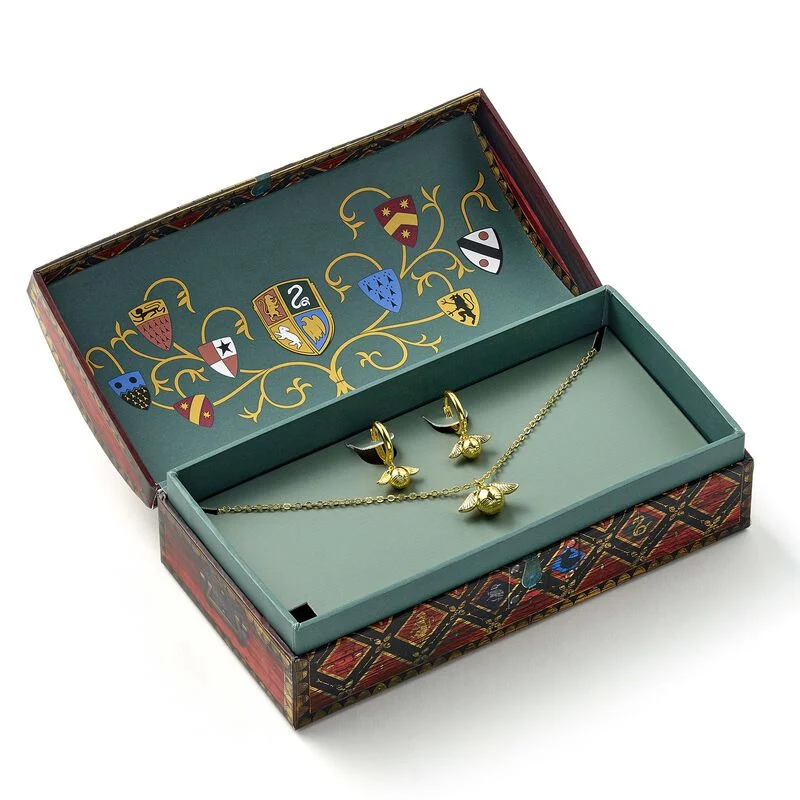 Harry Potter: Quidditch Giftbox (Golden Snitch Earrings & Necklace)