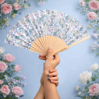 Bridgerton: Blue Floral Fan / Waaier