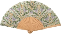 Bridgerton: Green Damask Floral  Fan / Waaier
