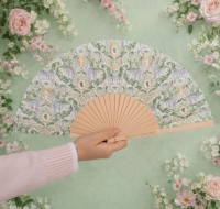 Bridgerton: Green Damask Floral  Fan / Waaier