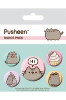 Pusheen says Hi!  Badge Pack Buttons